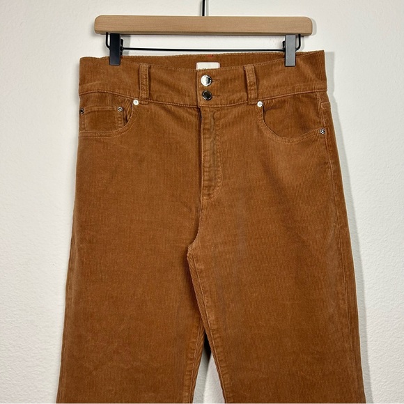 Alice + Olivia Size High Rise Bell Bottom Corduroy Camel Pant Size 30 - Picture 3 of 10